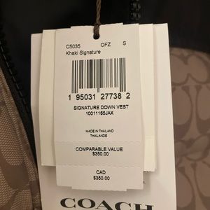Coach S men’s size vest.